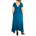 thumbnail image 2 of 24/7 Comfort Apparel Women's Plus Size Empire Waist V Neck Maxi Dress, 2 of 4