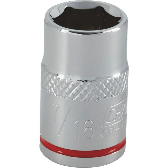Channellock Standard Socket - 3/8 in Drive, 7/16 in 6-Point Shallow - 1 Piece