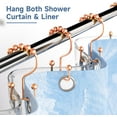 thumbnail image 2 of LAICAIW Shower Curtain Hooks Rings Rust Proof Metal Double Glide Shower Hooks Rings for Bathroom Shower Rods Curtains, Set of 12 Hooks-Rose Gold, 2 of 7