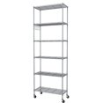thumbnail image 1 of Shelf Homdox, 6 niveles, 54 x 29 x 183 cm, alambre con ganchos para ruedas, 1 of 9