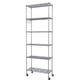 thumbnail image 1 of Shelf Homdox, 6 niveles, 54 x 29 x 183 cm, alambre con ganchos para ruedas, 1 of 9