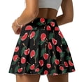 thumbnail image 2 of Uorisango Red Cherry Tennis Golf Skirts High Waisted Running Sports Pickleball Skirt with Shorts Pockets Stretchy Outing Wear for Running Casual Size 2XL, 2 of 7