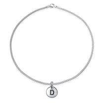 Bling Jewelry Womens Tiny Minimalist ABC Block Letter Anklet Ankle Bracelet Sterling Silver