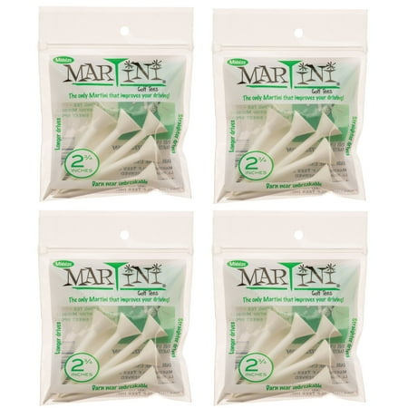2 3/4" Midsize Martini Golf Tees - 4 Packs of White - 20 Tees Total - Virtually Unbreakable