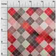 thumbnail image 2 of oneOone Rayon Red Fabric Check Craft Projects Decor Fabric Printed By The Yard 56 Inch Wide, 2 of 4