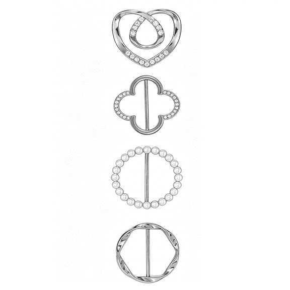 TUWAFE 4Pcs Scarf Ring Clip T-Shirt Tie Clips for Women,Shirt Clips to Tighten Tops for Women,Fashion Clothing Accessories