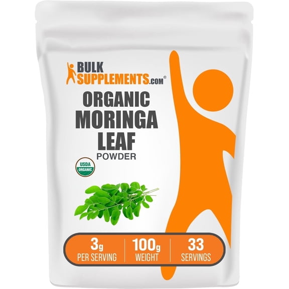 BulkSupplements Organic Moringa Leaf Powder - 3g per Serving - 100 Grams (3.5 oz)