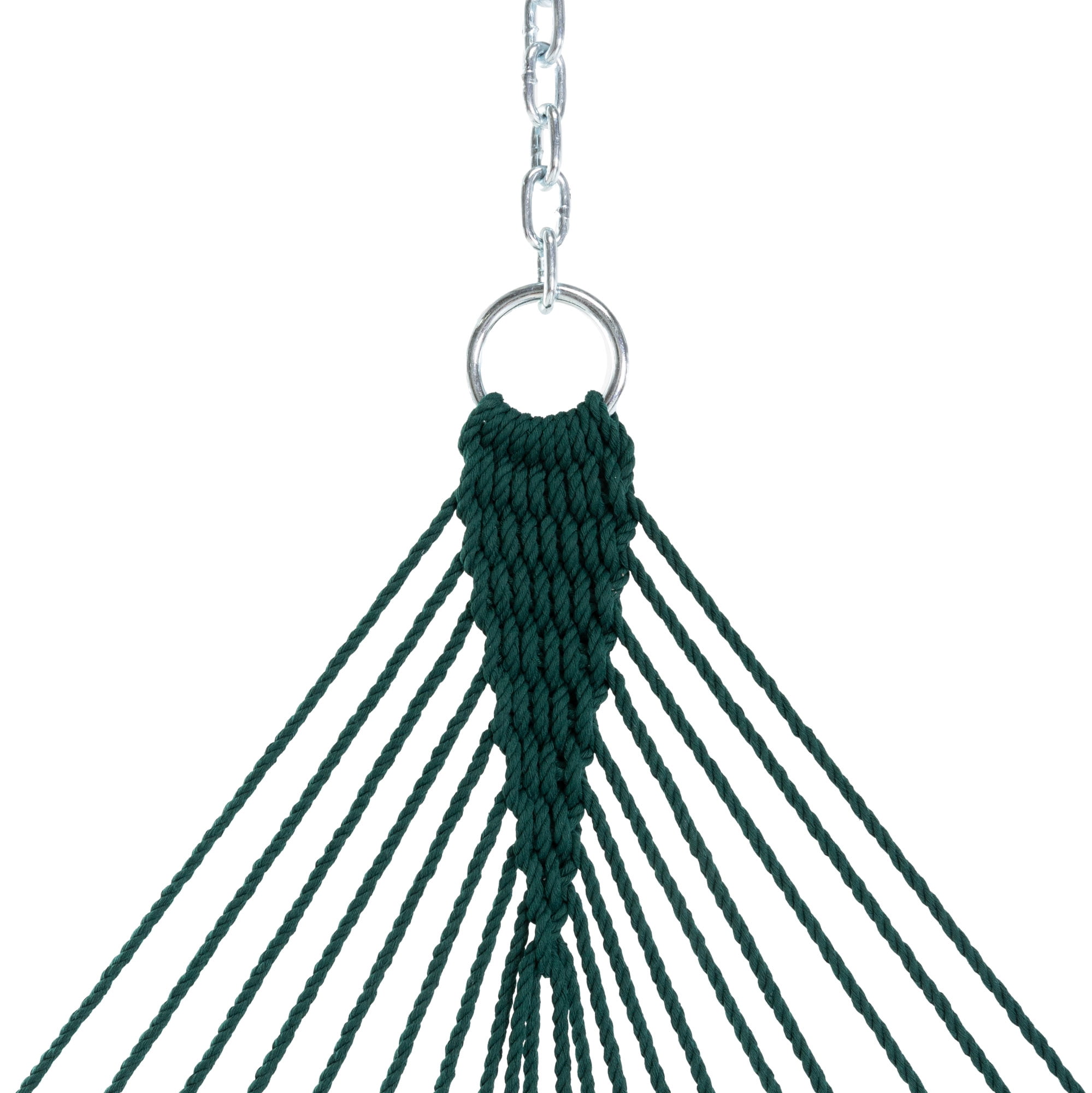 Castaway Living 13 ft. Double Green Polyester Rope Hammock w/ Extension Chains , Tree Hooks &