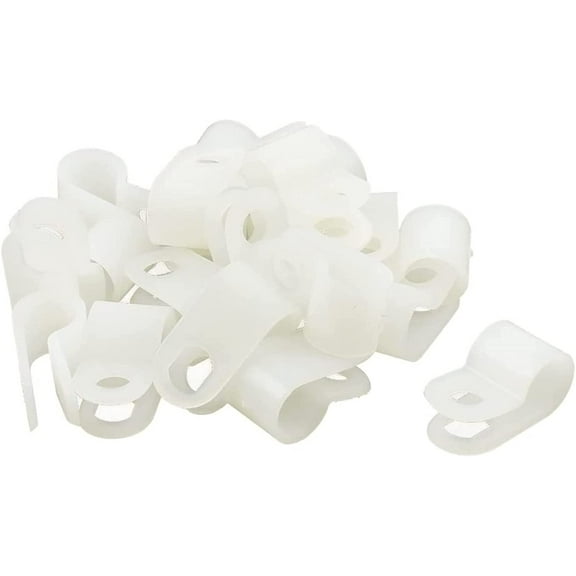 Cable Clips,Wire Holder,Cord Management Organiser Clamps Home and Office, 20 Pcs UC-1 Plastic Wire Cord Clip Fixer Nylon Cable Clamp Fastener