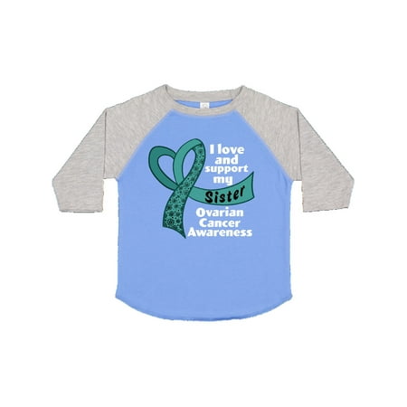 

Inktastic I Love And Support My Sister Ovarian Cancer Awareness Gift Toddler Boy or Toddler Girl T-Shirt