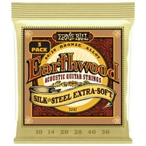 Ernie Ball Earthwood Silk Steel Extra Soft Acoustic Guitar Strings 3-Pack 10-50