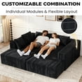 thumbnail image 4 of 137 inch U-Shaped Sectional Sofa, Cloud-Like Big Modular Couch with Chaise, No Assembly Required, High Density Foam Never Sags, Soft Corduroy Fabric Sofa for Large Space, (Black), 4 of 13