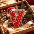 thumbnail image 5 of AZXY Christmas Letter Ornament, Acrylic Hanging Pendant Xmas Alphabet for Christmas Initial Ornament, Christmas Tree Decoration Hanging Pendant Xmas Gifts for Family (V), 5 of 7
