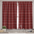 thumbnail image 2 of Ambesonne Plaid Valance & Curtain, Nostalgic Striped British, 55"x45", Scarlet Black White, 2 of 6