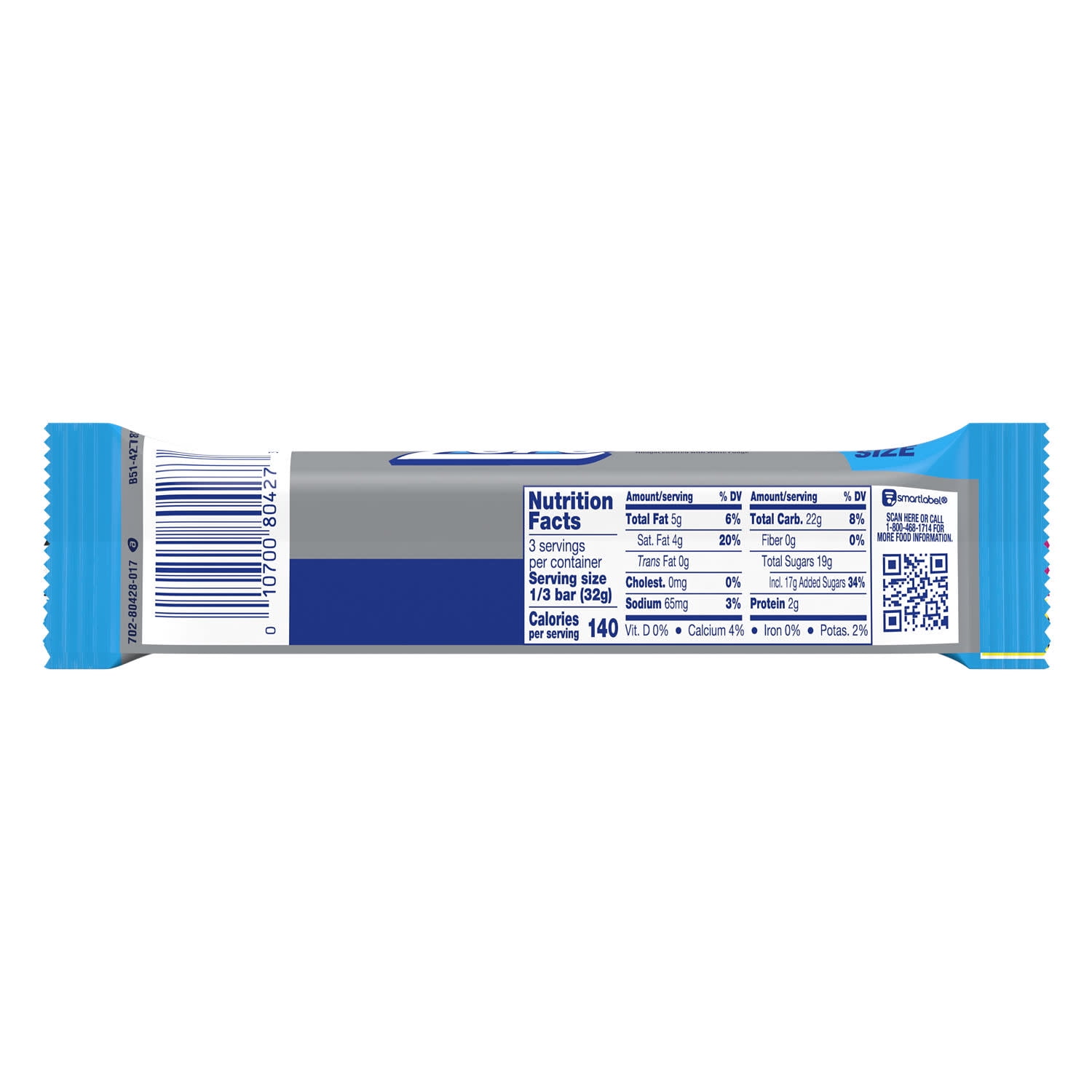 Zero White Fudge, Caramel, Peanut, Almond Nougat King Size Candy, Bar 3.4 oz