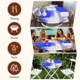 thumbnail image 6 of Blue Purple Grey Round Tablecloth 45-54 Inch Round Fitted Table Cloth with Elastic Edge, Geometric Oil Painting Modern Abstract Waterproof Table Cover Protector for Outdoor Picnic Party Dining, 6 of 6