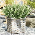 thumbnail image 4 of 8 Bundles Artificial Lavender Fake Flowers, Outdoor UV Resistant Plants Plastic Shrubs Hanging Flowerpot Indoor Outside Decoration(White), 4 of 7
