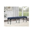 thumbnail image 3 of ACME Varian II Bench in Dark Navy Velvet and Black and Silver Finish, 3 of 4