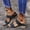 Blue, variant on SMihono Sandals Womens Summer Plus Size Summer Retro Casual Flowers High-heeled Flat-bottomed Ladies Wedge Slippers Slipper On Clearance