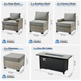 thumbnail image 3 of XIZZI 10 Pieces Wicker Patio Furniture Modular Patio Sectional Sofa Seating Set All-Weather Rattan Outdoor Conversation Set with Fire Pit Table for Backyard, Dark Gray, 3 of 9