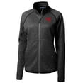 thumbnail image 2 of Women's Cutter & Buck Heather Charcoal Western Kentucky Hilltoppers Mainsail Sweater-Knit Full-Zip Jacket, 2 of 3