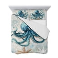 thumbnail image 7 of Coastal Octopus Twin XL Size Down Alternative Comforter, Lightweight Comforter Quilt Bedding Set with Pillow Shams Nautical Botanical Starfish All Seasons Bed Comforter Duvet Insert 68"x98", 7 of 7