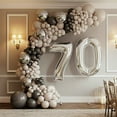 thumbnail image 6 of Silver Number 70 Mylar Foil Balloon 40" - Helium or Air Inflatable Metallic Balloons for 70th Happy Birthday Party, Anniversary, Graduation Decor, 6 of 9