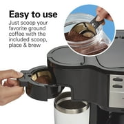 Hamilton Beach 2-Way Programmable Coffee Maker, Single Serve Coffee Maker & 12-Cup Coffee Pot, Black
