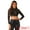 Solid Black, variant on Unique Bargains Women's Semi-Sheer Sexy Heart Print Crop Top Party Mesh Blouse XS Black