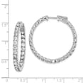 thumbnail image 2 of Primal Silver Sterling Silver Rhodium-plated Cubic Zirconia In and Out Hinged Hoop Earrings, 2 of 4