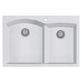 thumbnail image 2 of Pemberly Row White 33" Double Bowl Drop In Granite Composite Kitchen Sink, 2 of 9