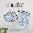 thumbnail image 5 of Small White Florals Leaves Apron Set with Oven Mitts Pot Holders Set of 5 Kitchen Stuff Accessories, 5 of 6