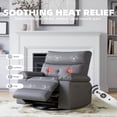 thumbnail image 3 of Bingirl Electric Recliner Swivel Rocker in Gray PU Leather with 270-Degree Swivel, Massage and Heating Functions, Side Pockets, Remote Control, and USB Port, 3 of 7