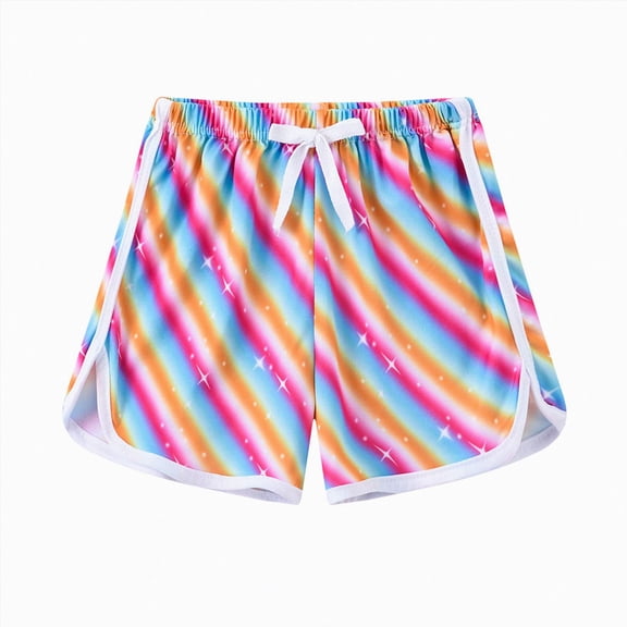 NIEWTR Girls Kids Cotton Shorts with Pockets Summer Elastic Waist Soft Breathable Home Play Pants 0-24Monthes 2T 3T 4T 5T 6T Shorts for Girls(A-Multicolour,2-3 Years)