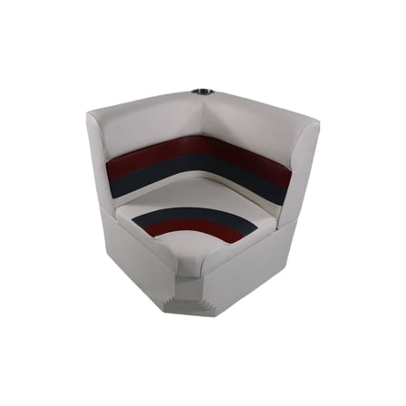 Horizon Manufacturing Premium Series Pontoon Radius Corner Cushion Set/Base 3007-AAEC White/Red/Charcoal