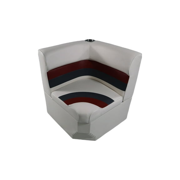 Horizon Manufacturing Premium Series Pontoon Radius Corner Cushion Set/Base 3007-AAEC White/Red/Charcoal