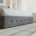 thumbnail image 6 of Amolife Queen Size Upholstered Lift up Storage Platform Bed Frame with Fabric Button Tufted Wingback Headboard, Light Gray, 6 of 13