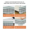 thumbnail image 5 of Blue-Gray Stripes Bed Skirt Queen Size 16" Drop Ruffled Wrap Around Bed Skirts Adjustable Elastic Bedskirt Dust Ruffle for Queen Size Bed, 5 of 7