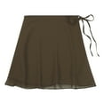 thumbnail image 6 of Doomiva Women's Ballet Wrap Skirt Chiffon Dance Wrap Skirt with Adjustable Waist Tie Light Brown M, 6 of 7