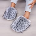 thumbnail image 6 of Lolmot Cozy Faux Fur Womens Slippers Fashion Closed Toe Slip On Fluffy Sandals Warm Plush Slide Shoes Indoor Outdoor, 6 of 9