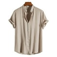 thumbnail image 7 of Yoodem Mens Shirts Men's T-shirts Men's Casual Solid Button Down Shirt Short Sleeve Beach Shirt Shirts for Men A L, 7 of 7