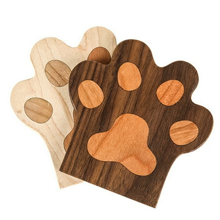 

Simple Water Coaster Household Coaster Bottom Drag Walnut Tea Coaster Beech Cute Claw