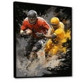 thumbnail image 2 of Designart "Dynamic Plays Yellow Football wall art I" Sports Floater Framed Wall Decor, 2 of 7