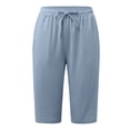 thumbnail image 5 of Kcodviy Shorts pour Femmes Confortables Décontractés Pantalons de Travail pour Femmes Tenue de Bureau Décontractée Amples Shorts d'Été de Plage Pantalons pour Femmes Décontractés Ajourés à Revers Randonnée Pantalons Habillés Femmes Shorts Tenue de Bureau Décontractée avec Poche, 5 of 5