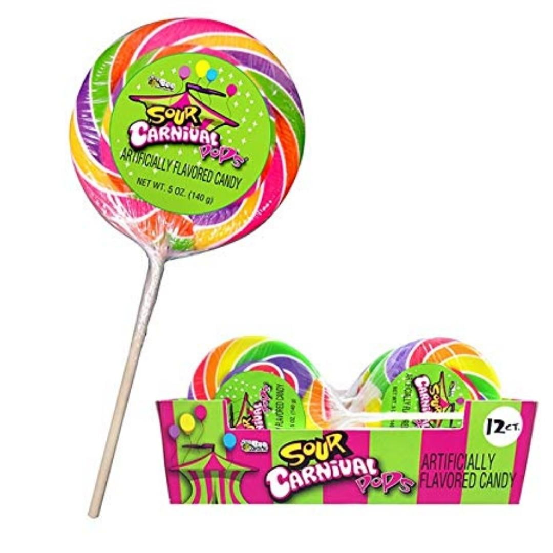 Sour Apple Giant Lollipops 4.25 oz. Pops Set of 12, Rainbow Swirl Sucker Great for Birthday Parties, Events, and Goody Bag Fillers, Party Favors