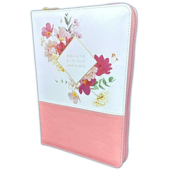 Broadman and Holman Biblia Pastoral para Mujer de Estudio Arco Iris RV1960 Duotono Rosa floral con Indice