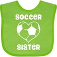 thumbnail image 3 of Inktastic Heart Soccer Sister Girls Baby Bib, 3 of 4