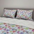thumbnail image 2 of Valentines Comforter & Sham Bedding Set, Various Kinds of Hand Drawn Style Colorful Hearts with Wings Arrows and Flowers, 3 pcs Duvet Set Microfiber Filling Quilt, 5 Sizes, Multicolor, by Ambesonne, 2 of 4
