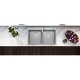 thumbnail image 5 of Ruvati RVM5150 Grey Stainless Steel 33 x 22 Inch Rectangular Drop-in Double Bowl Sink, 5 of 7