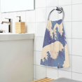 thumbnail image 3 of Yayeee 100% Cotton Hand Towels for Bathroom 16" x 28" Soft Absorbent Kitchen Towel, Blue Wave Pattern, 3 of 7